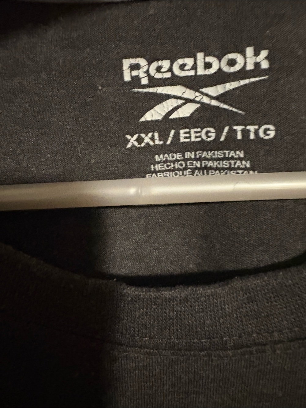 Reebok Men’s Charcoal Logo Crew Tee - Picture 4 of 4
